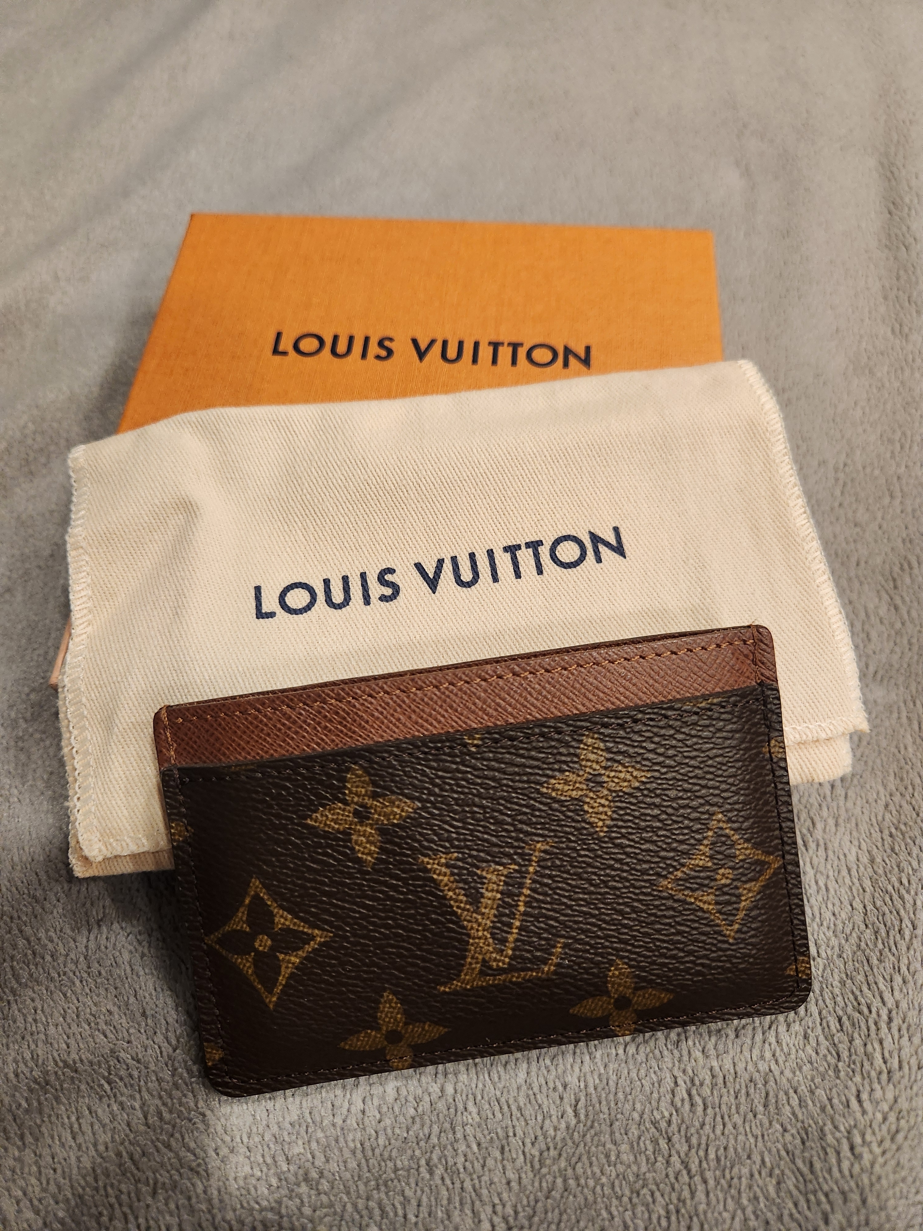 Louis Vuitton Monogram Card Sleeve In Brown And Gold